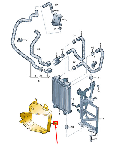 Condotto aria radiatore motore